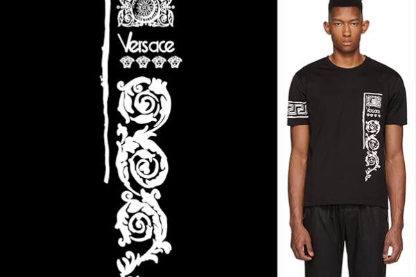 几何花纹图案字母VERSACE潮牌印花矢量图服装裁片T恤烫图印花花型素材