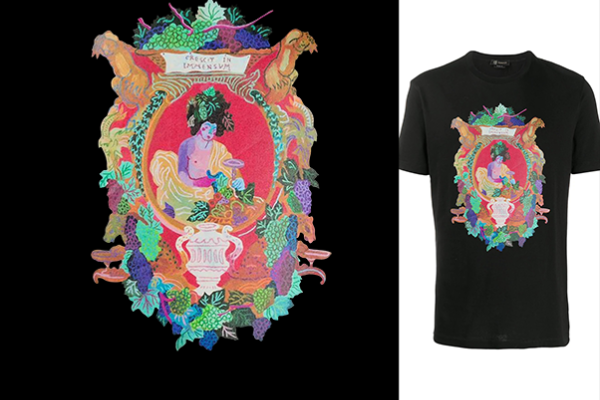 几何花纹图案字母VERSACE潮牌印花矢量图服装裁片T恤烫图印花花型素材