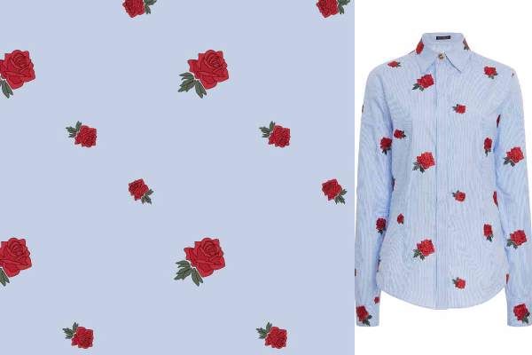 植物花朵玫瑰花拼接印花矢量图服装纺织数码宜印花花型素材