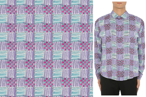 几何图案格子印花矢量图服装纺织数码印花花型素材