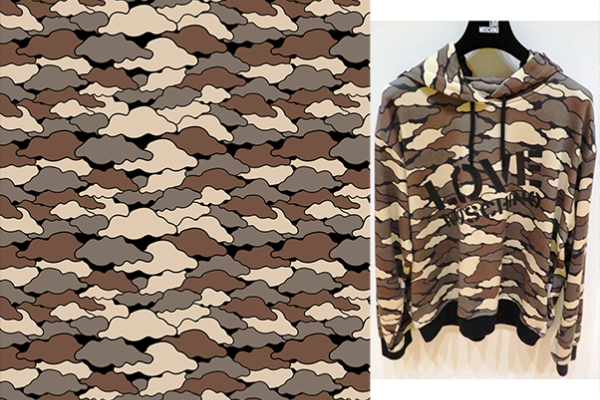 几何云朵迷彩印花矢量图服装纺织数码印花花型素材