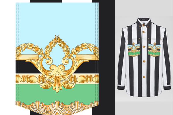 几何花纹图案条子印花矢量图服装裁片T恤定位印花花型素材