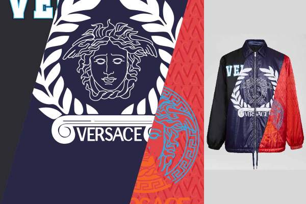 潮牌范思哲字母VERSACE印花矢量图服装裁片T恤烫图印花花型素材