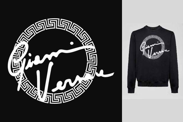 潮牌范思哲字母VERSACE印花矢量图服装裁片T恤烫图印花花型素材