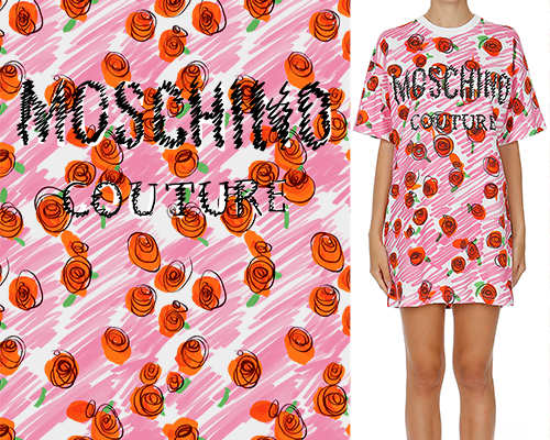 几何图案花卉字母MOSCHINO印花矢量图服装纺织数码印花花型素材