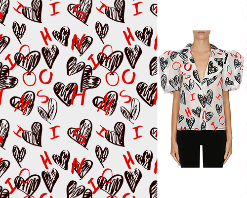 几何图案爱心字母MOSCHINO潮牌印花矢量图服装纺织数码印花花型素材