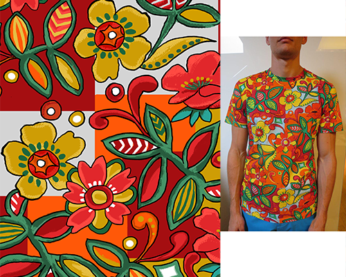 几何花卉印花矢量图服装纺织数码印花花型素材