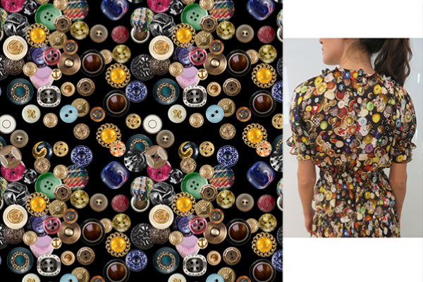 几何图案纽扣拼接印花矢量图服装纺织数码印花花型素材