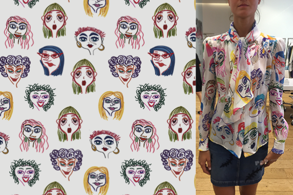 卡通人物图案印花矢量图服装纺织数码印花花型素材