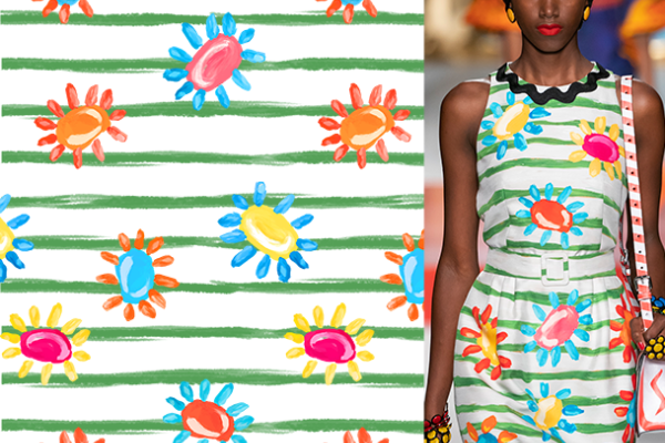 几何图案条子拼接印花矢量图服装纺织数码印花花型素材