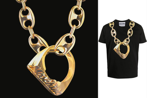 字母潮牌MOSCHINO链子印花矢量图服装裁片T恤烫图印花花型素材