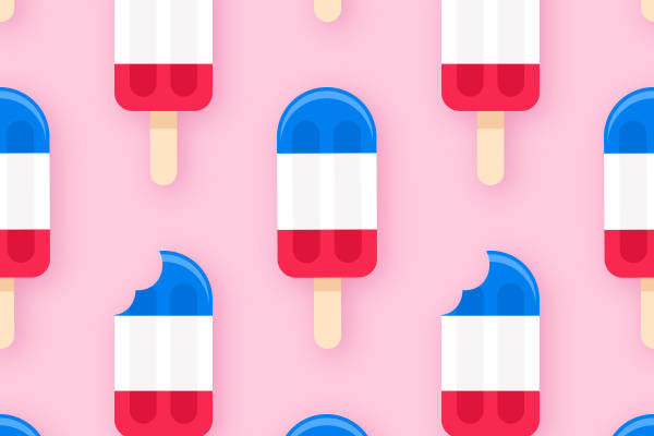 卡通图案雪糕印花矢量图服装纺织数码印花花型素材