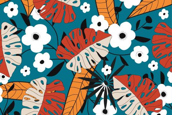 植物花纹印花矢量图服装纺织数码印花花型素材