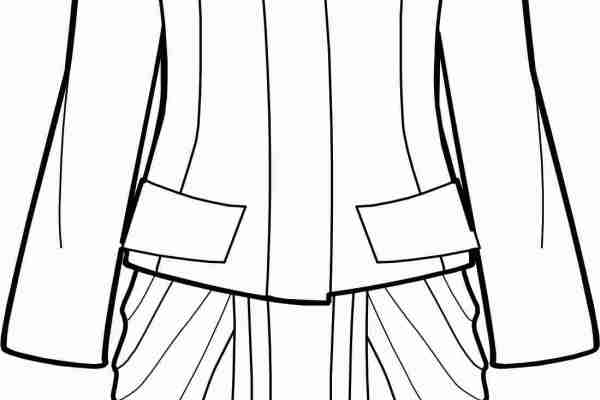 女士服装套装设计手稿矢量图