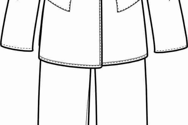 女士服装套装设计手稿矢量图