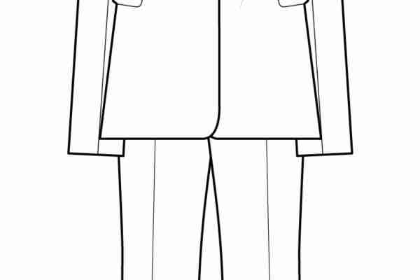 女士服装套装设计手稿矢量图