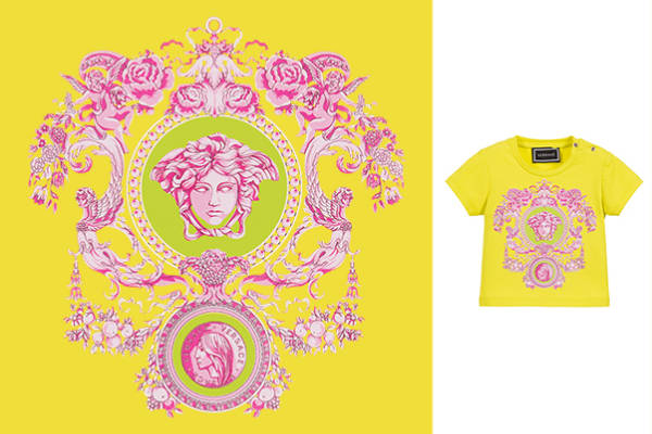 植物花纹字母VERSACE范思哲潮牌印花矢量图服装裁片T恤烫图印花花型素材