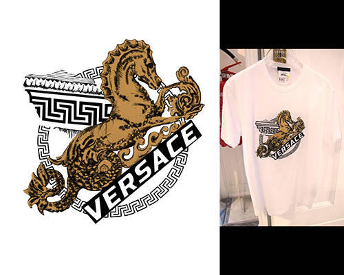 几何图案马字母VERSACE潮牌印花矢量图服装裁片T恤烫图印花花型素材
