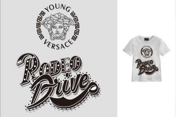 几何图案范思哲VERSACE潮牌印花矢量图服装裁片T恤烫图印花花型素材