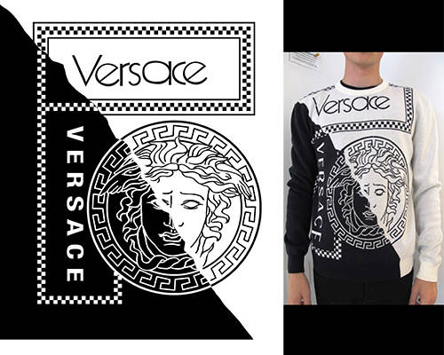 潮牌范思哲VERSACE印花图案服装裁片T恤烫图印花花型素材