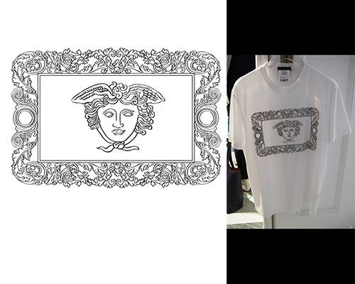 几何花纹潮牌范思哲印花花型服装裁片T恤烫图印花花型素材