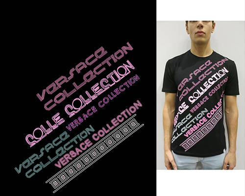 字母VERSACE潮牌范思哲图案印花服装裁片T恤烫图印花花型素材