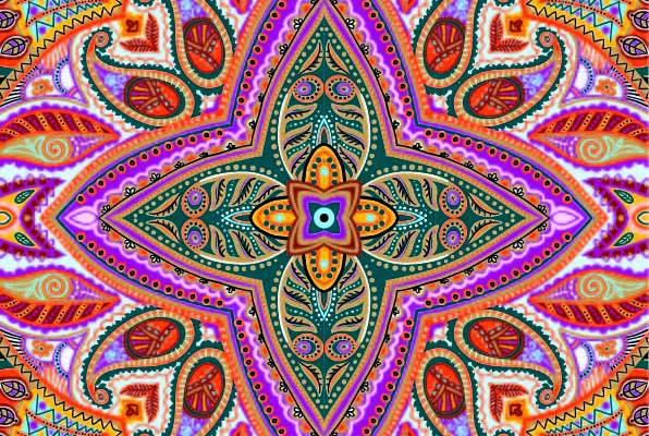 复古民族风花纹印花矢量图服装纺织数码印花花型素材