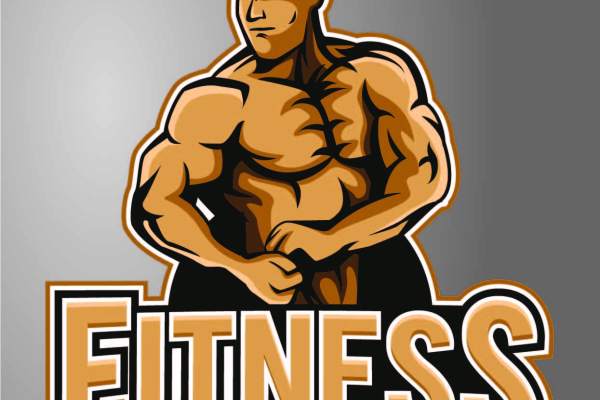 卡通人物字母FITNESS印花花型素材服装裁片T恤烫图印花矢量图