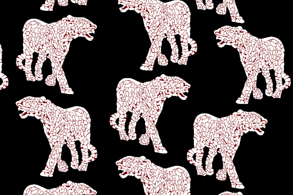 动物豹子图案印花矢量图服装纺织水印数码印花花型素材