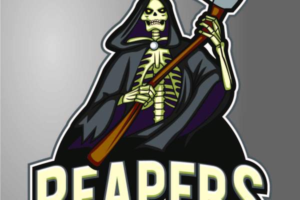 死神骷髅头字母REAPERS印花矢量图服装裁片T恤烫图印花花型素材