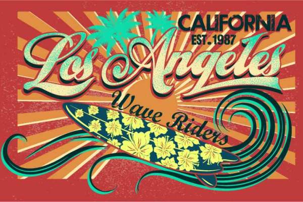 滑板海浪字母印花矢量图服装裁片T恤烫图印花花型素材