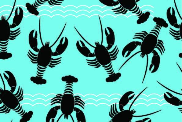 几何线条海浪龙虾印花矢量图服装纺织数码印花花型素材