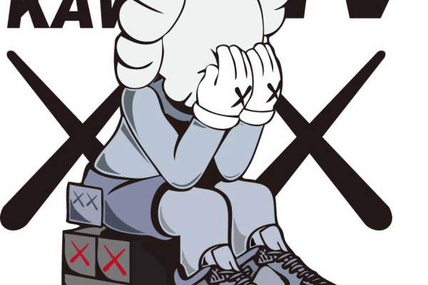 潮牌KAWS图案字母印花矢量图服装裁片T恤烫图印花花型素材