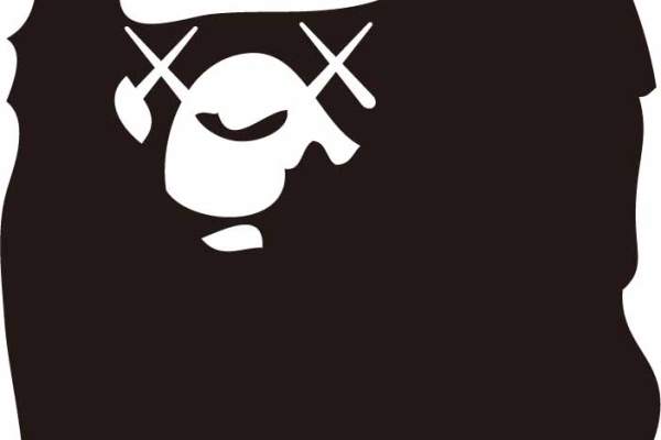 潮牌BAPE猩猩印花矢量图服装裁片T恤烫图印花花型素材