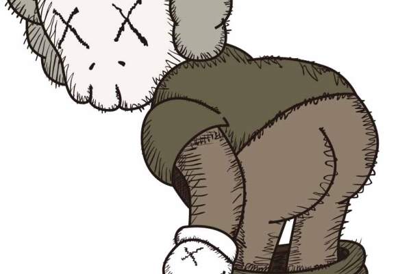 潮牌KAWS图案印花矢量图服装裁片T恤烫图印花花型素材