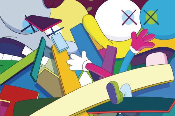 潮牌KAWS图案印花矢量图服装裁片T恤烫图印花花型素材