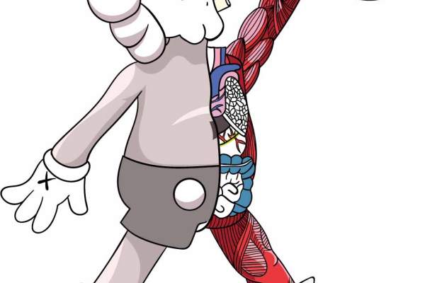 潮牌KAWS图案篮球印花矢量图服装裁片T恤烫图印花花型素材