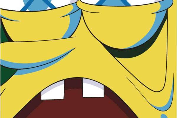 潮牌KAWS海绵宝宝图案印花矢量图服装裁片T恤烫图印花花型素材