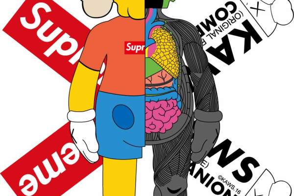 潮牌KAWS图案印花矢量图服装裁片T恤烫图印花花型素材