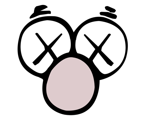 潮牌KAWS图案印花图服装裁片T恤烫图印花花型素材