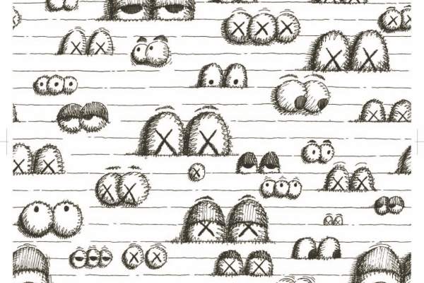 潮牌KAWS图案印花矢量图服装纺织数码印花花型素材