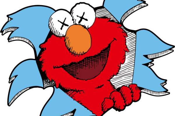 潮牌KAWS图案印花矢量图服装裁片T恤烫图印花花型素材