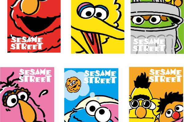 卡通动漫人物字母图案潮牌印花矢量图服装裁片T恤烫图印花花型素材