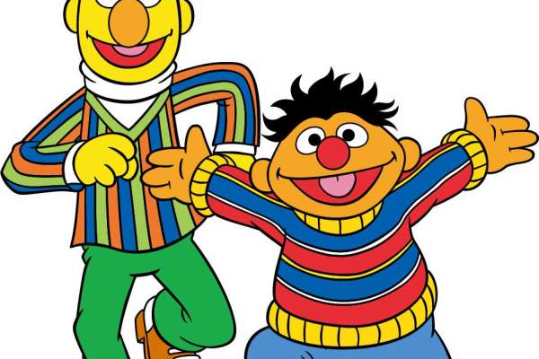 卡通动漫人物芝麻街图案潮牌印花矢量图服装裁片T恤烫图印花花型素材