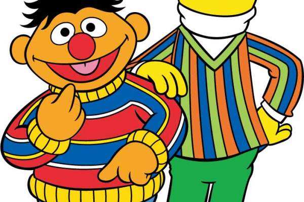 卡通动漫人物芝麻街图案潮牌印花矢量图服装裁片T恤烫图印花花型素材