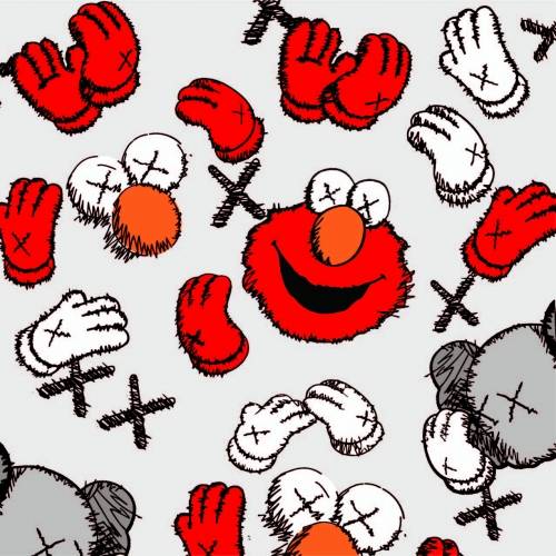 卡通潮牌kaws图案印花矢量图服装纺织数码印花花型素材