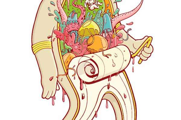 卡通抽象人物印花矢量图服装裁片T恤烫图印花花型素材