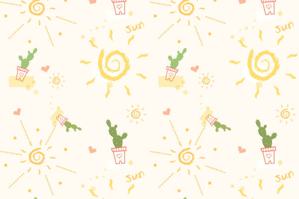 几何花纹仙人掌字母印花矢量图服装纺织数码印花花型素材