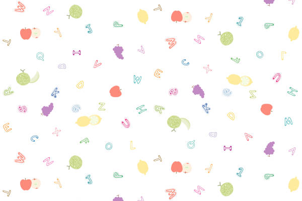 字母水果图案印花矢量图服装纺织数码印花花型素材