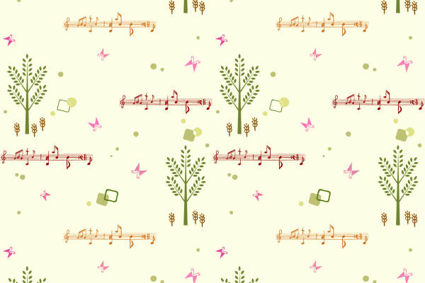 几何昆虫蝴蝶音符图案印花矢量图服装纺织数码印花花型素材